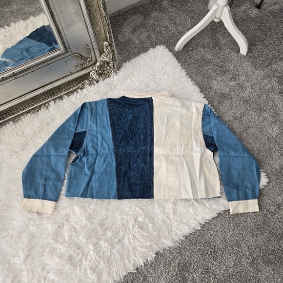 Thrill Jeans Plus Size Patchwork Cropped Jean Jacket. Size 3X. New. - Picture 5 of 9